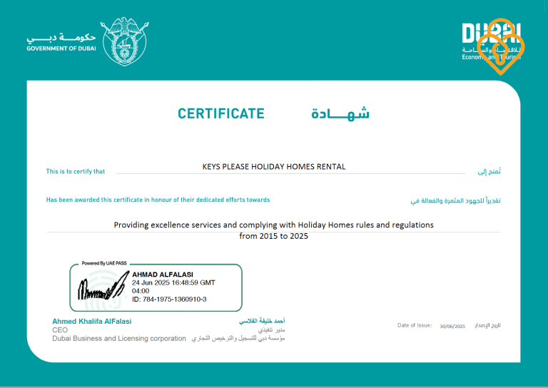 Keysplease DET Award of service excellence Dubai 2025